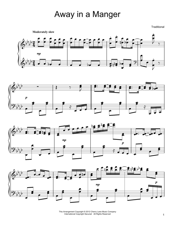 John T. McFarland Away In A Manger [Ragtime version] Musik Noten - Piano Solo - 91498-0