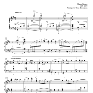 John Thompson Paraphrase On The Beautiful Blue Danube Waltzes Musik Noten - Educational Piano - 160273-0