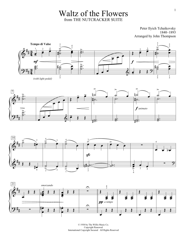 John Thompson Waltz Of The Flowers (arr. John Thompson) Musik Noten - Educational Piano - 160267-0