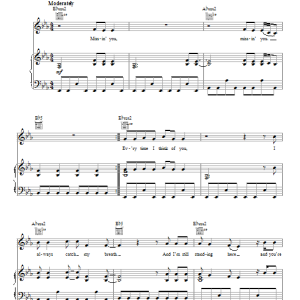 John Waite Missing You Musik Noten - Piano, Vocal & Guitar Chords - 18291-0