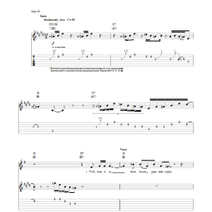 Johnny "Guitar" Watson Three Hours Past Midnight Musik Noten - Guitar Tab - 156154-0
