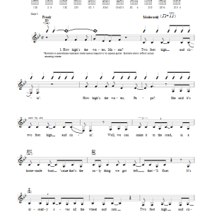 Johnny Cash Five Feet High And Rising Musik Noten - Guitar Chords/Lyrics - 46291-0