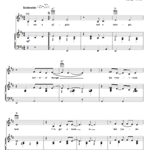 Johnny Cash I Am A Pilgrim Musik Noten - Piano, Vocal & Guitar Chords - 30654-0