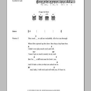 Johnny Cash I Will Rock And Roll With You Musik Noten - Piano, Vocal & Guitar Chords - 86101-0