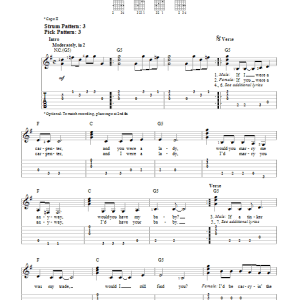 Johnny Cash If I Were A Carpenter Musik Noten - Easy Guitar Tab - 84543-0