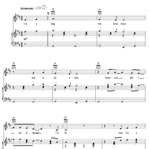 Johnny Cash I'm A Long Way From Home Musik Noten - Piano, Vocal & Guitar Chords - 53947-0