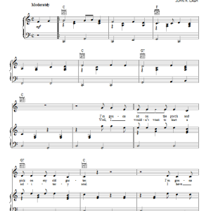 Johnny Cash I'm Gonna Sit On My Porch And Pick My Old Guitar Musik Noten - Piano, Vocal & Guitar Chords - 86094-0