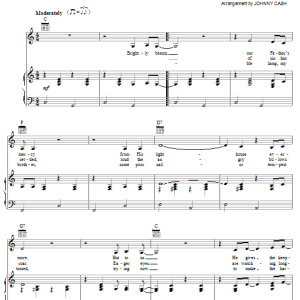 Johnny Cash Let The Lower Lights Be Burning Musik Noten - Piano, Vocal & Guitar Chords - 30653-0