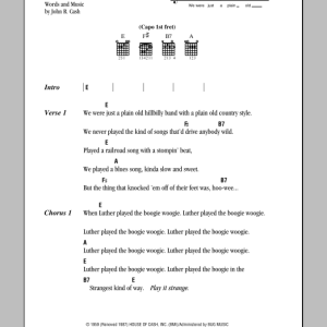 Johnny Cash Luther's Boogie (Luther Played The Boogie) Musik Noten - Piano, Vocal & Guitar Chords - 86108-0