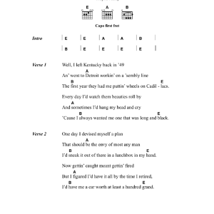 Johnny Cash One Piece At A Time Musik Noten - Guitar Chords/Lyrics - 46367-0