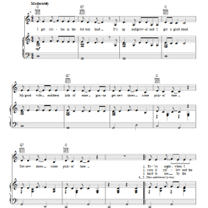 Johnny Cash Pickin' Time Musik Noten - Piano, Vocal & Guitar Chords - 86110-0