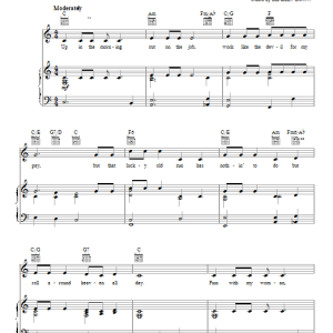 Johnny Cash That Lucky Old Sun (Just Rolls Around Heaven All Day) Musik Noten - Piano, Vocal & Guitar Chords - 25629-0