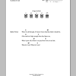 Johnny Cash What Do I Care Musik Noten - Piano, Vocal & Guitar Chords - 86096-0