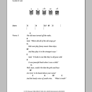 Johnny Cash What Is Truth? Musik Noten - Piano, Vocal & Guitar Chords - 86076-0