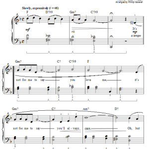 Johnny Mathis It's Not For Me To Say (arr. Phillip Keveren) Musik Noten - Easy Piano - 74356-0