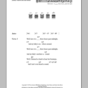 Johnny Watson Three Hours Past Midnight Musik Noten - Guitar Chords/Lyrics - 84193-0