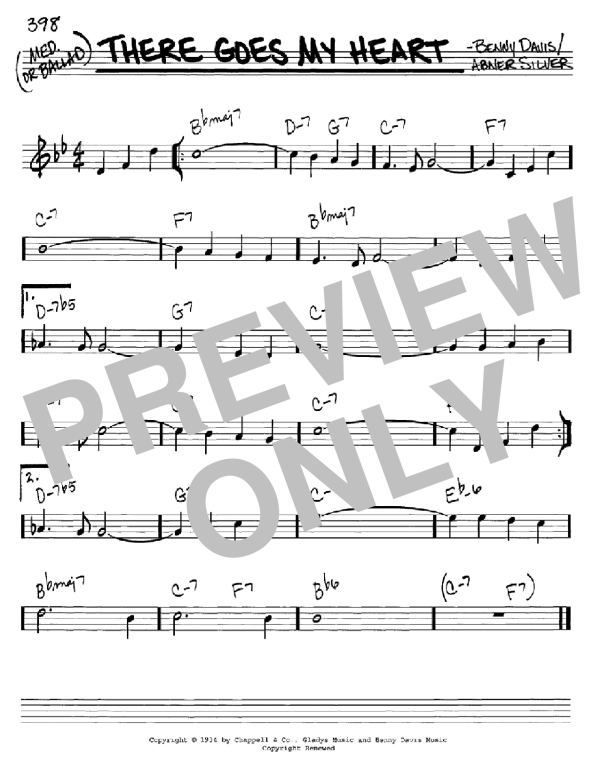 Joni James There Goes My Heart Musik Noten - Real Book – Melody & Chords – C Instruments - 60838-0