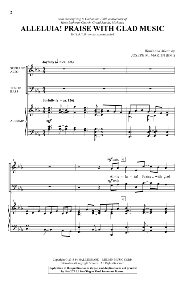 Joseph M. Martin Alleluia! Praise With Glad Music Musik Noten - SATB Choir - 159150-0
