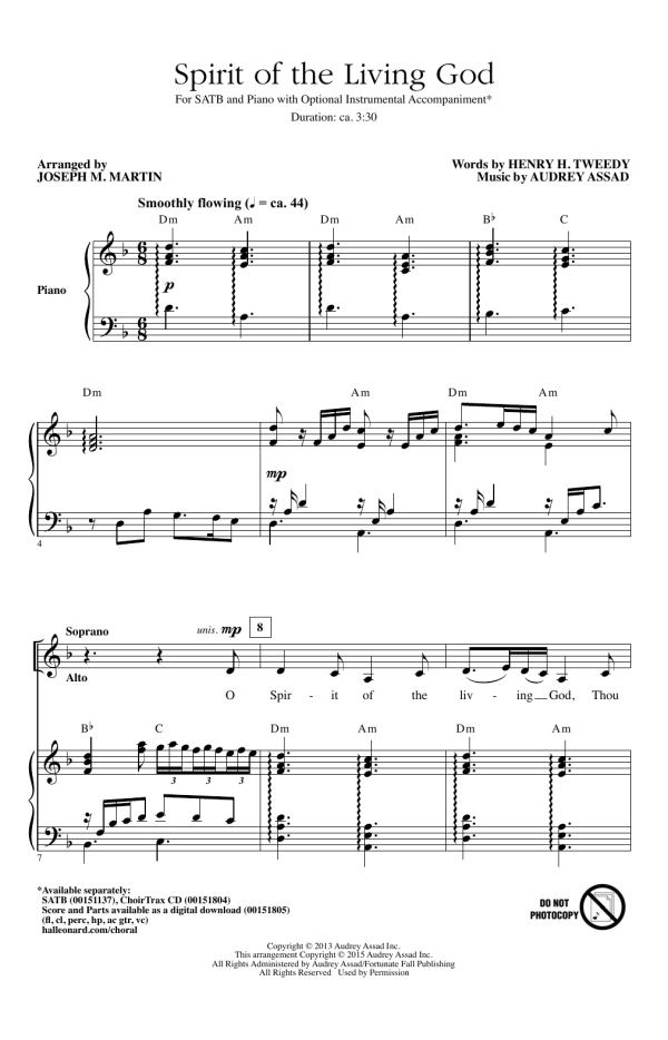 Joseph M. Martin Spirit Of The Living God Musik Noten - SATB Choir - 163533-0