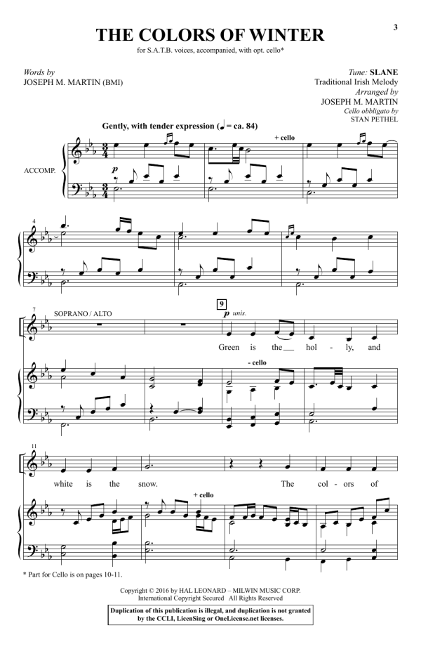 Joseph M. Martin The Colors Of Winter Musik Noten - SATB Choir - 166622-0