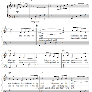 Josh Groban Vincent (Starry Starry Night) Musik Noten - Easy Piano - 59246-0