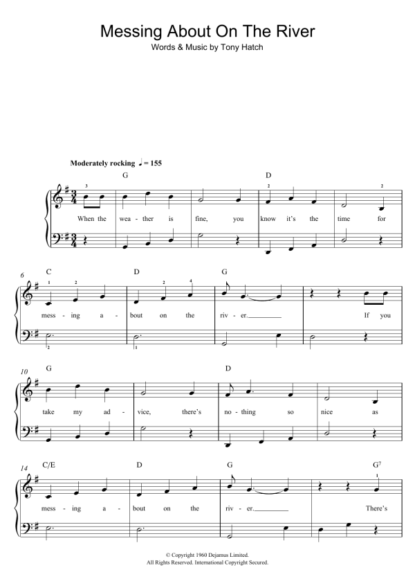 Josh McCrae Messing About On The River Musik Noten - Easy Piano - 101272-0