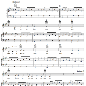 Judy Collins Turn! Turn! Turn! (To Everything There Is A Season) Musik Noten - Piano, Vocal & Guitar Chords - 62922-0
