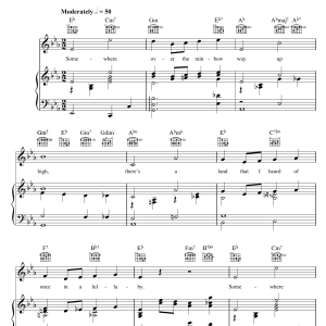 Judy Garland Over The Rainbow (from 'The Wizard Of Oz') Musik Noten - Piano, Vocal & Guitar Chords - 106487-0