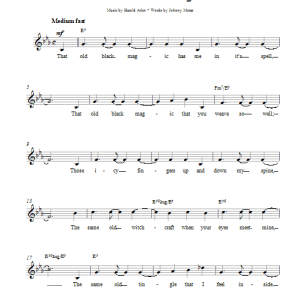 Judy Garland That Old Black Magic Musik Noten - Lead Sheet / Fake Book - 14181-0
