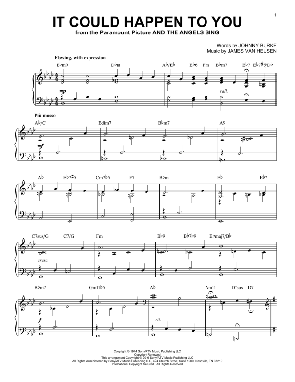 June Christy It Could Happen To You (arr. Brent Edstrom) Musik Noten - Piano Solo - 174873-0