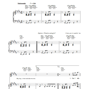 Justin Timberlake (And She Said) Take Me Now Musik Noten - Piano, Vocal & Guitar Chords - 38466-0