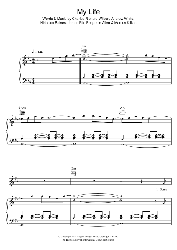Kaiser Chiefs My Life Musik Noten - Piano, Vocal & Guitar Chords - 118614-0