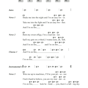 Kasabian Fire Musik Noten - Guitar Chords/Lyrics - 118282-0