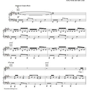 Keith Urban Sweet Thing Musik Noten - Piano, Vocal & Guitar Chords - 68702-0