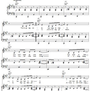 Kelly Clarkson One Minute Musik Noten - Piano, Vocal & Guitar Chords - 62987-0