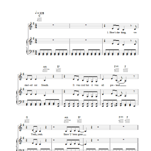 Kelly Clarkson Since U Been Gone Musik Noten - Piano, Vocal & Guitar Chords - 33114-0
