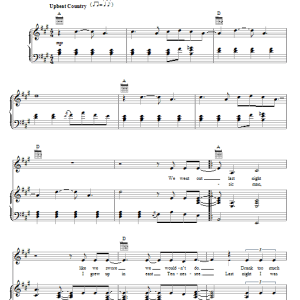 Kenny Chesney Out Last Night Musik Noten - Piano, Vocal & Guitar Chords - 70297-0