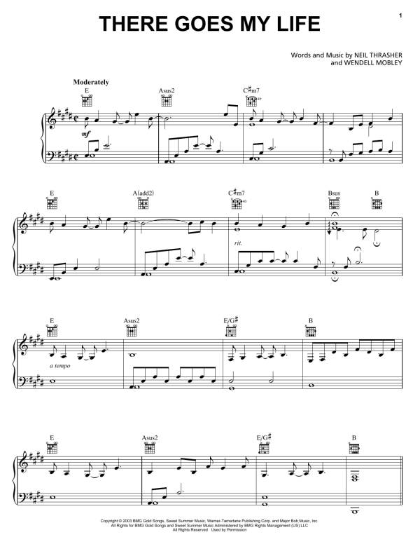 Kenny Chesney There Goes My Life Musik Noten - Guitar Chords/Lyrics - 163291-0