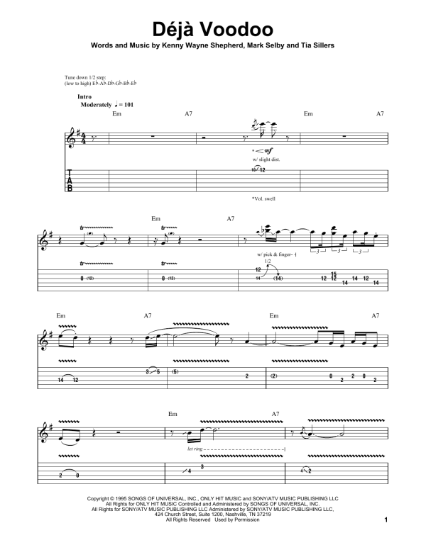 Kenny Wayne Shepherd Deja Voodoo Musik Noten - Guitar Tab - 160421-0