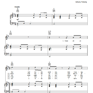 Kentucky Folksong Come All Ye Fair And Tender Maidens Musik Noten - Piano, Vocal & Guitar Chords - 88100-0