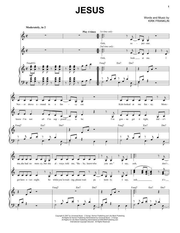 Kirk Franklin Jesus Musik Noten - Piano & Vocal - 67311-0