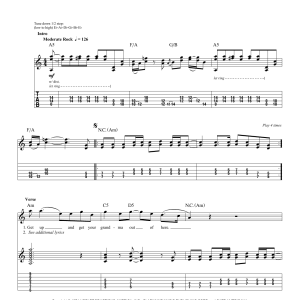 KISS Deuce Musik Noten - Bass Guitar Tab - 77414-0