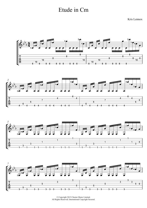 Kris Lennox Etude In Cm Musik Noten - Guitar Tab - 120925-0