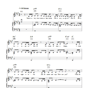Kristin Chenoweth Taylor, The Latte Boy Musik Noten - Piano, Vocal & Guitar Chords - 101677-0