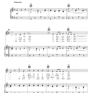 Lefty Frizzell Saginaw, Michigan Musik Noten - Guitar Chords/Lyrics - 84619-0