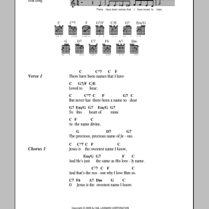 Lela Long Jesus Is The Sweetest Name I Know Musik Noten - Guitar Chords/Lyrics - 82384-0