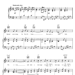 Lena Horne A Message to Martha (A Message To Michael/Kentucky Bluebird) Musik Noten - Piano, Vocal & Guitar Chords - 119416-0