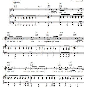 Leon Russell Tight Rope Musik Noten - Piano, Vocal & Guitar Chords - 60131-0