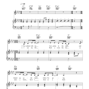 Leona Lewis Footprints In The Sand Musik Noten - Piano, Vocal & Guitar Chords - 39773-0