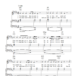 Leona Lewis Trouble (piano acoustic version) Musik Noten - Piano, Vocal & Guitar Chords - 114981-0